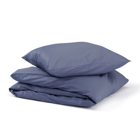 Unikka sengetøj 200x220  mellemblå satin